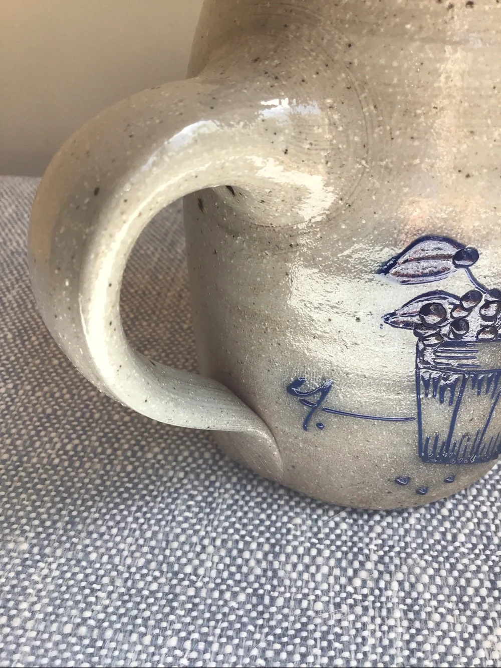 Salmon Falls 1993 Blueberry Basket Pottery Salt Glaze Stoneware Pitcher Handmade